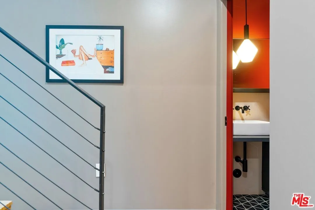 escalier métal et bois maison contemporaine