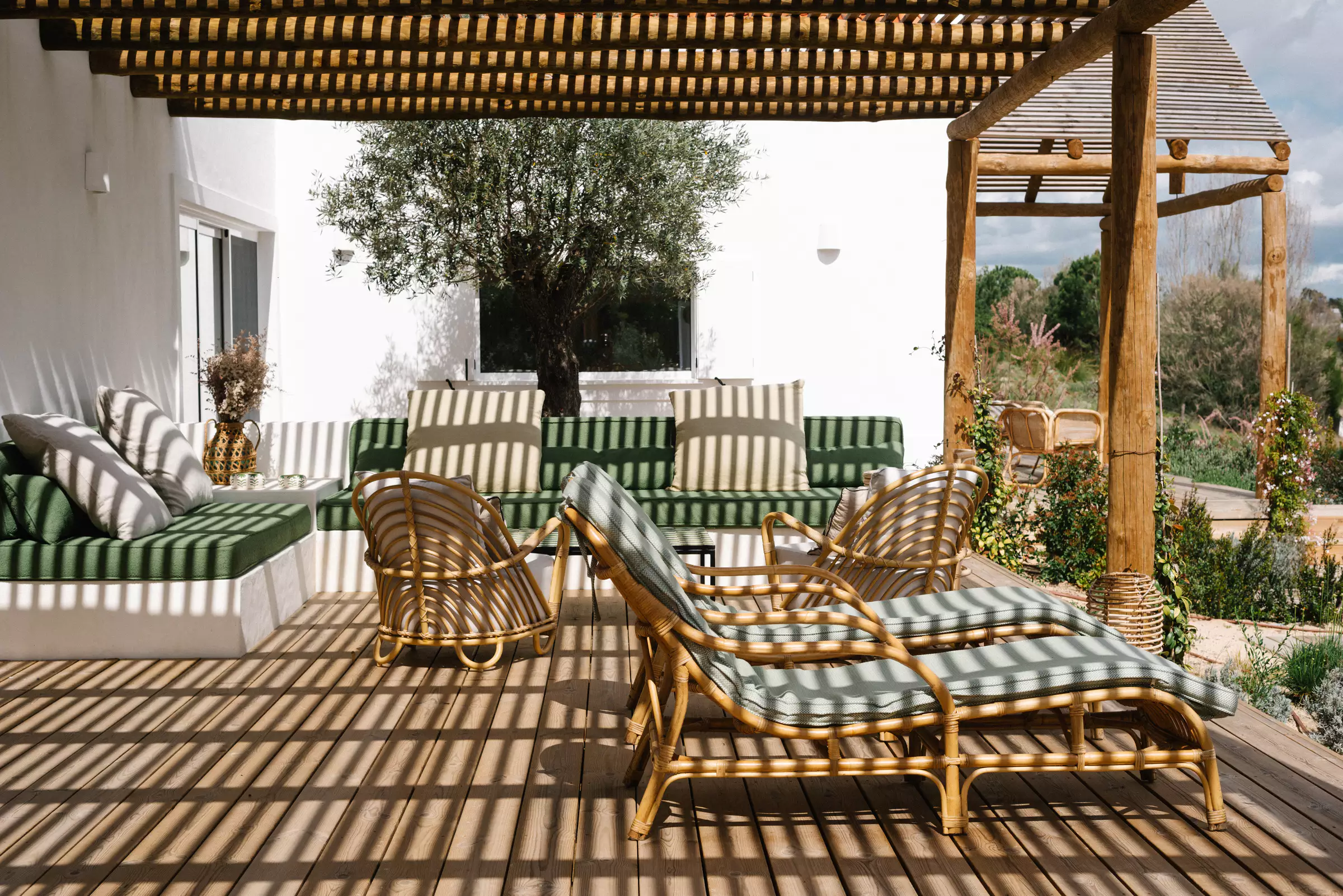 terrasse avec pergola bois maison de plage Comporta terrasse avec pergola bois maison de plage Comporta