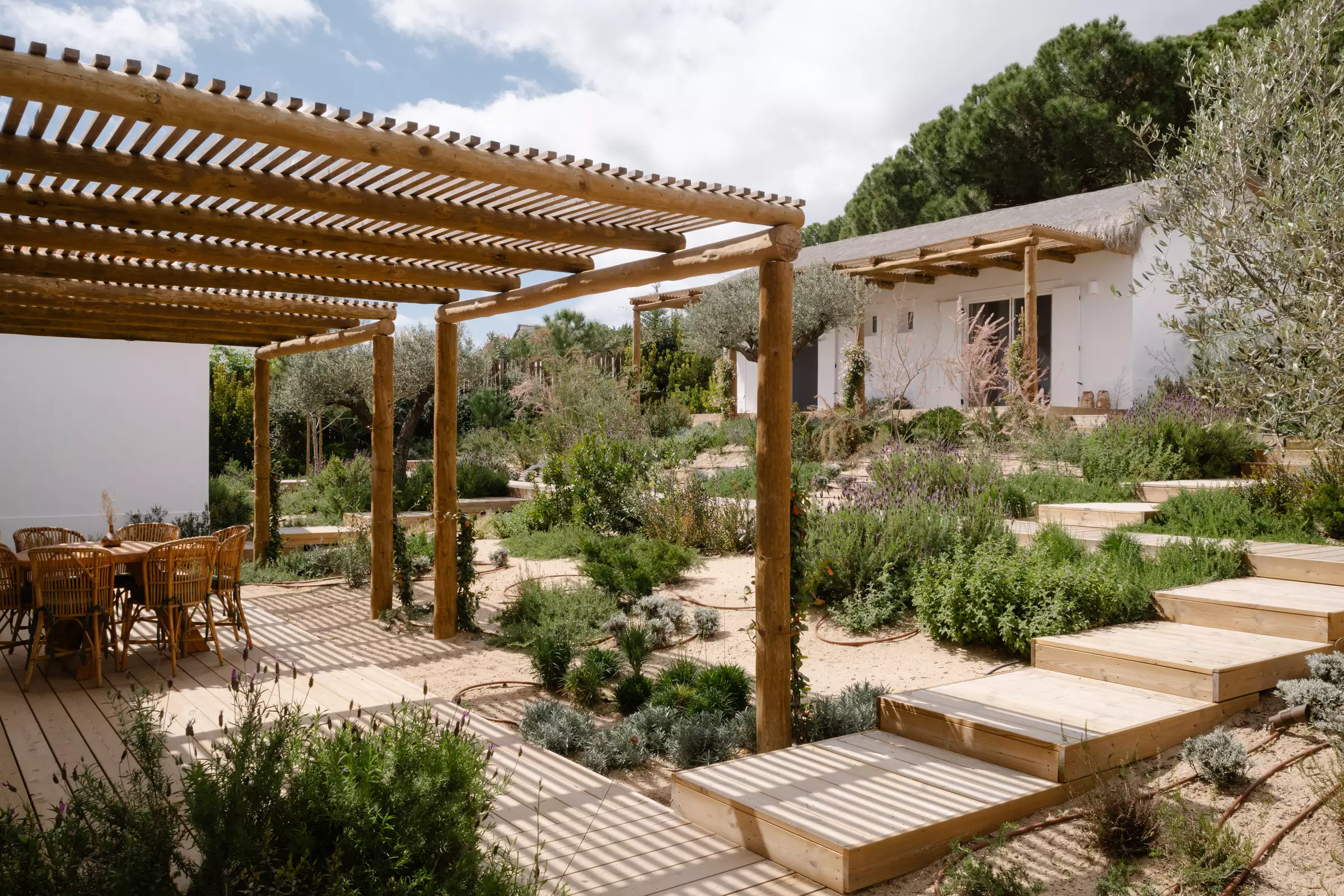 terrasse avec pergola bois maison de plage Comporta terrasse avec pergola bois maison de plage Comporta