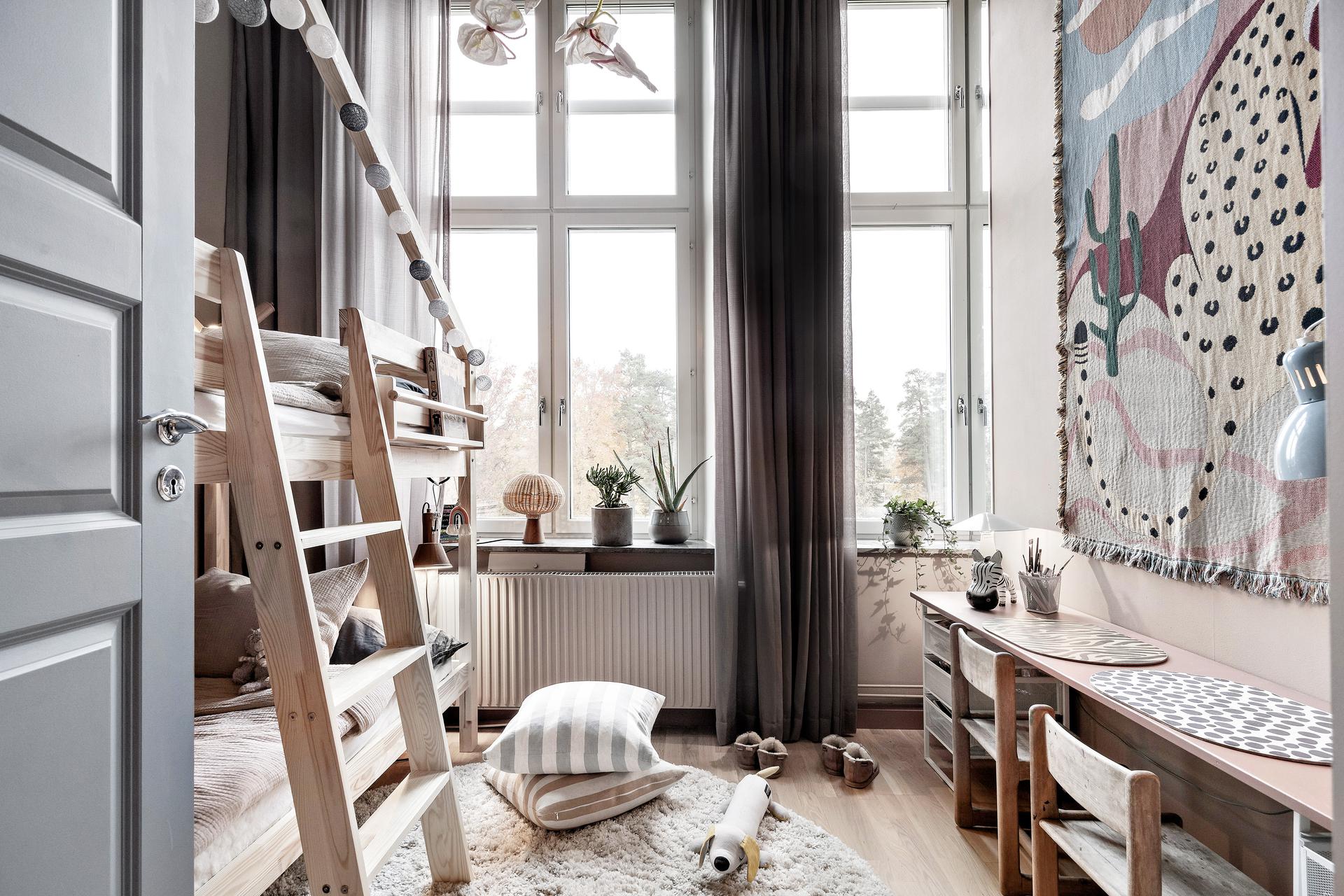 chambre lits superposés décoration scandinave