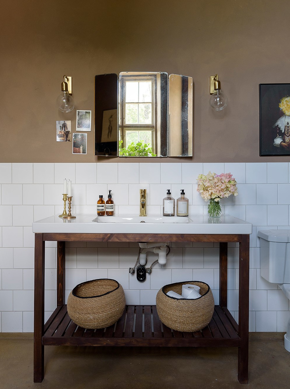 salle de bain rétro décoration scandinave