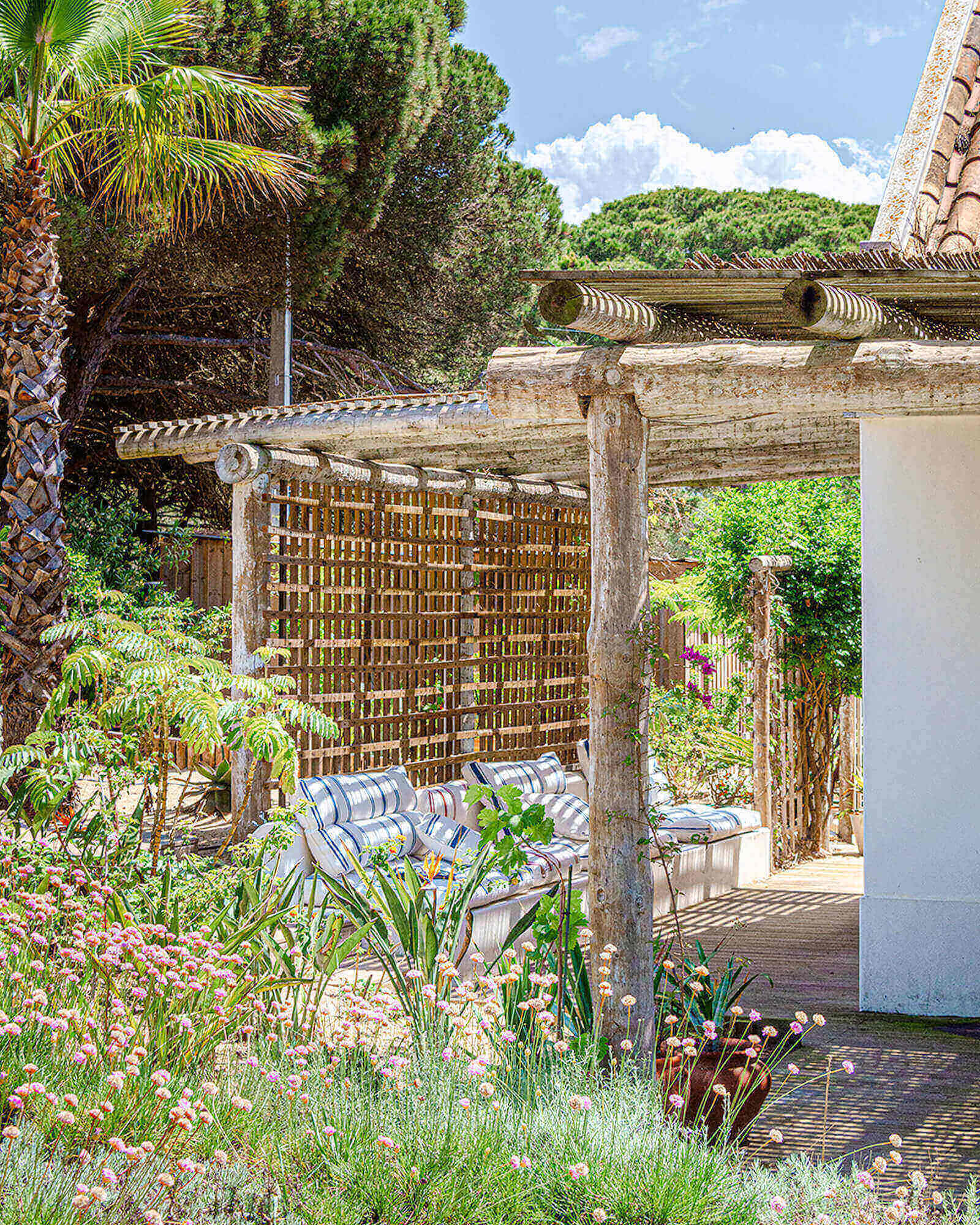 terrasse avec pergola bois