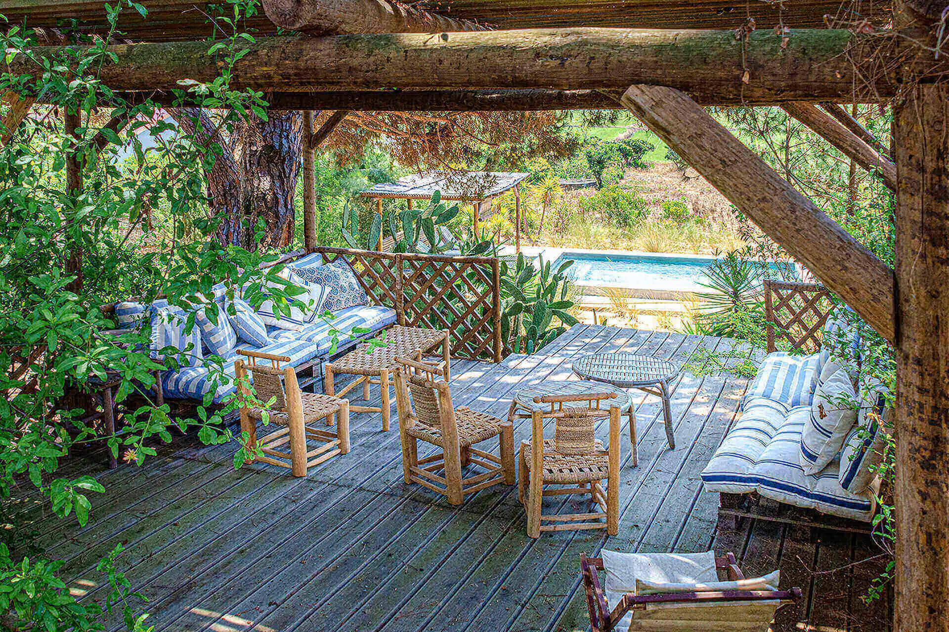 terrasse avec pergola bois