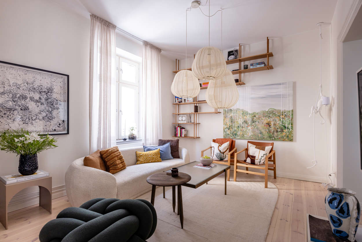 salon appartement 58m2 décoration scandinave