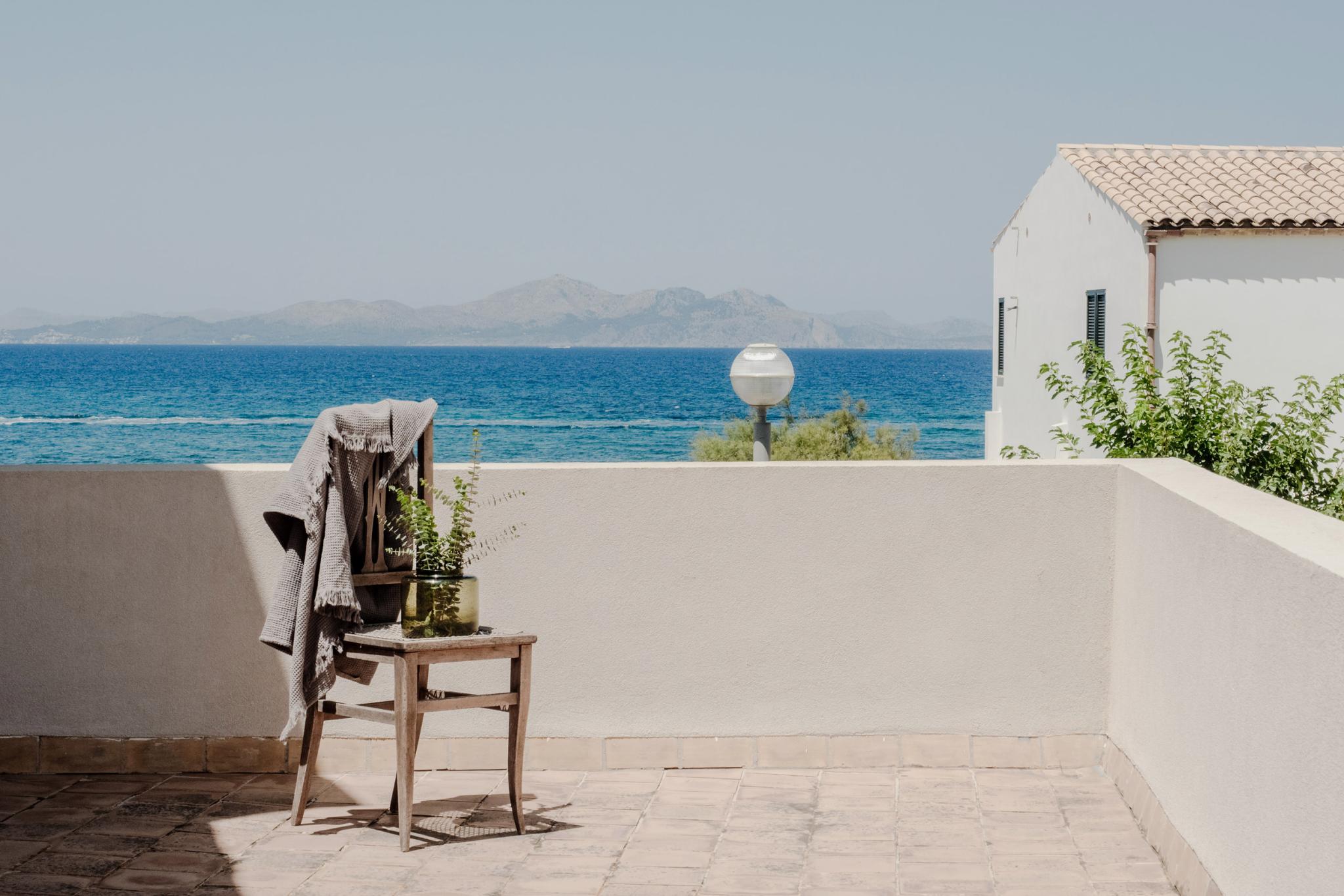 terrasse vue mer maison de plage à Majorque