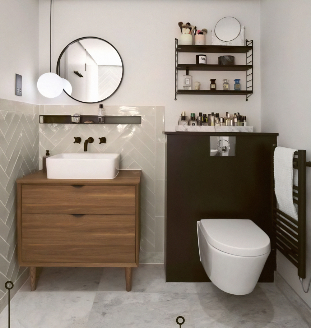 salle de bain grise décoration design