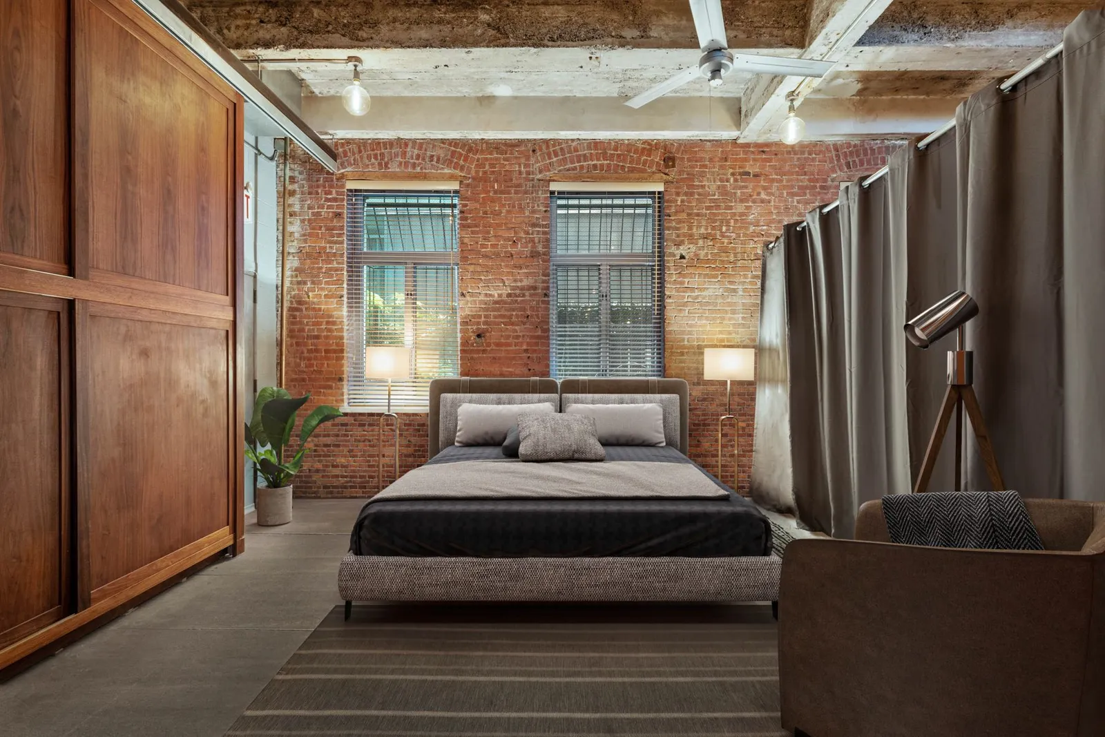 chambre loft murs briques chambre loft murs briques