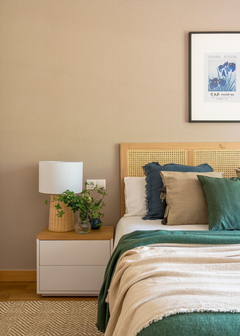 chambre décoration contemporaine verte et cannage chambre décoration contemporaine verte et cannage