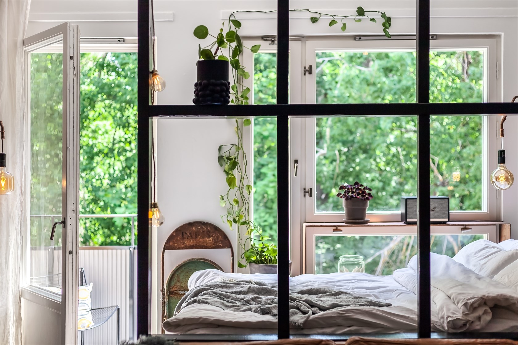 chambre studio avec verrière
