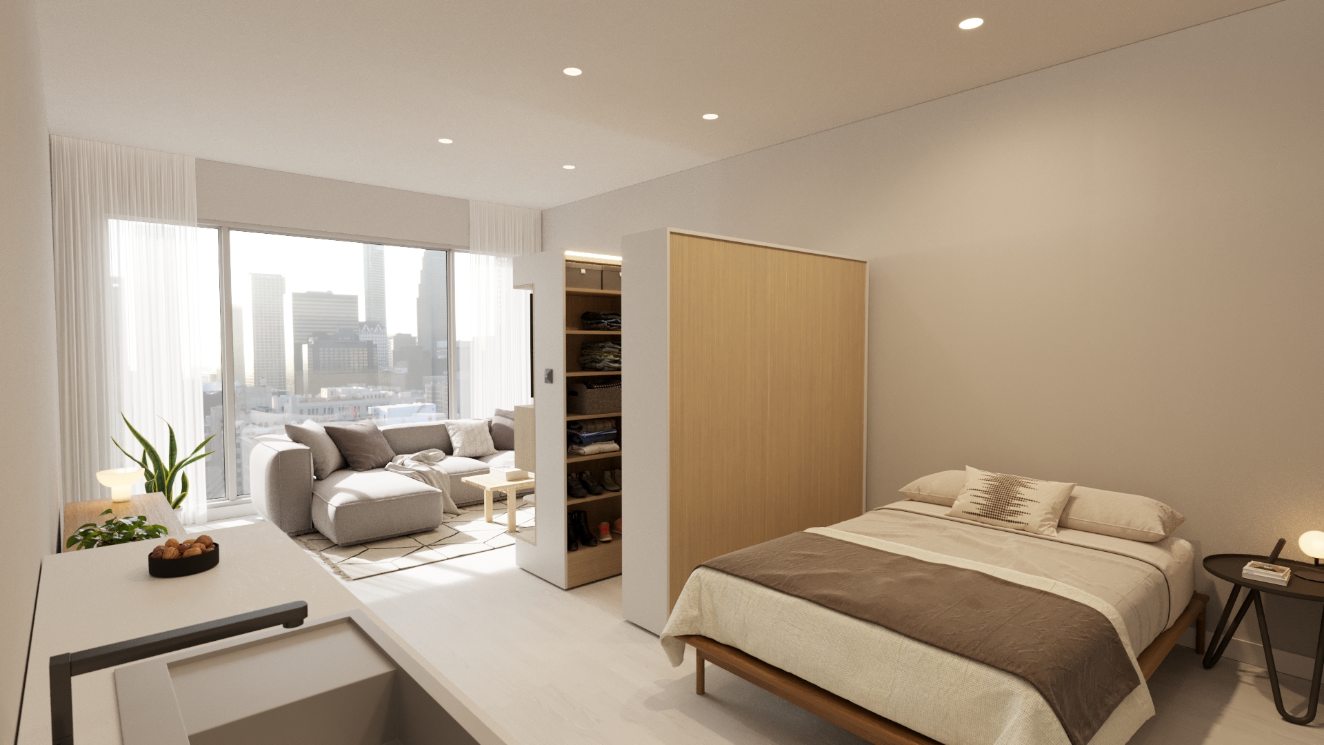 studio design et extensible avec dressing coulissant studio design et extensible avec dressing coulissant