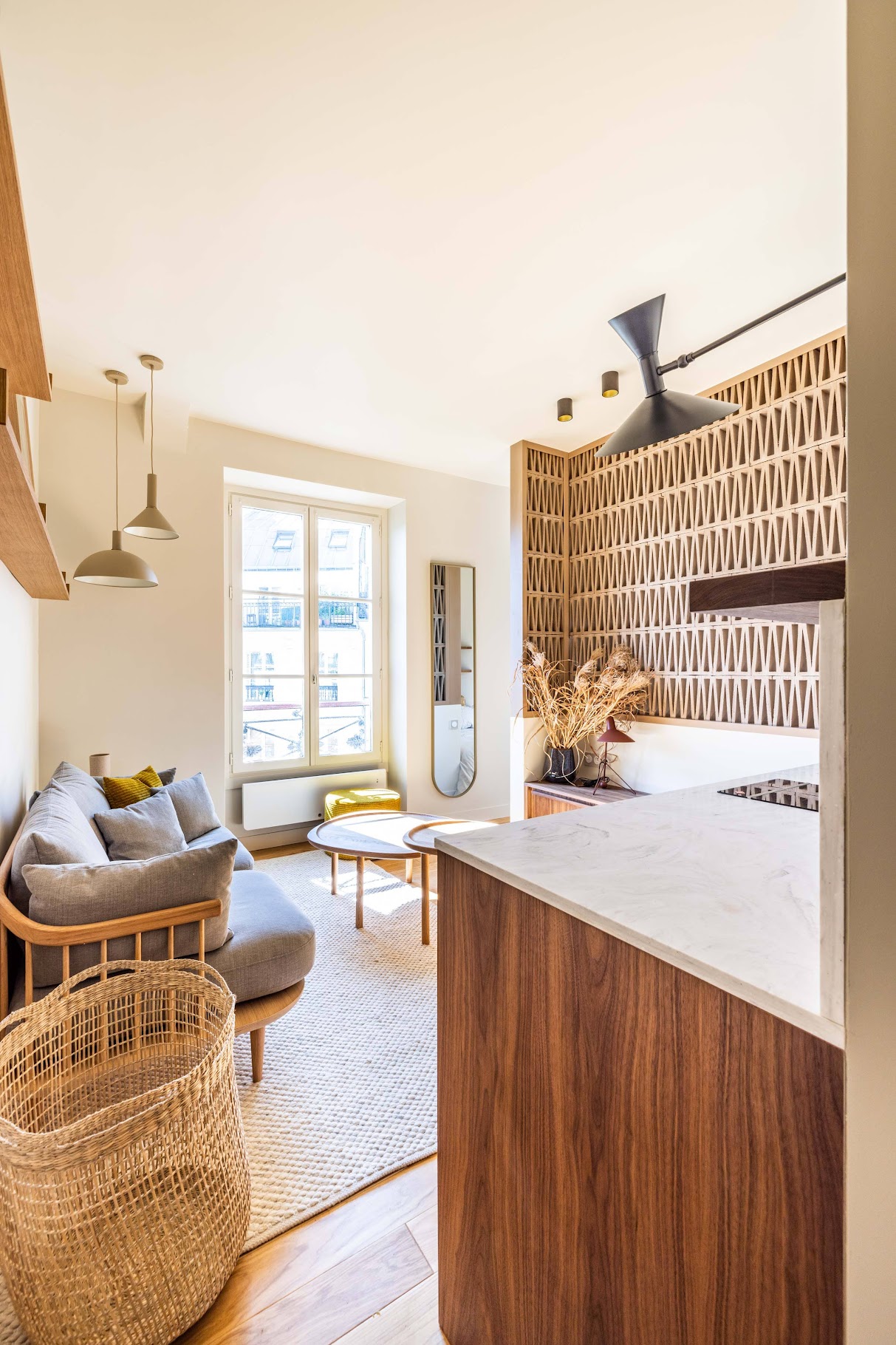 cuisine bois avec claustra décoration design
