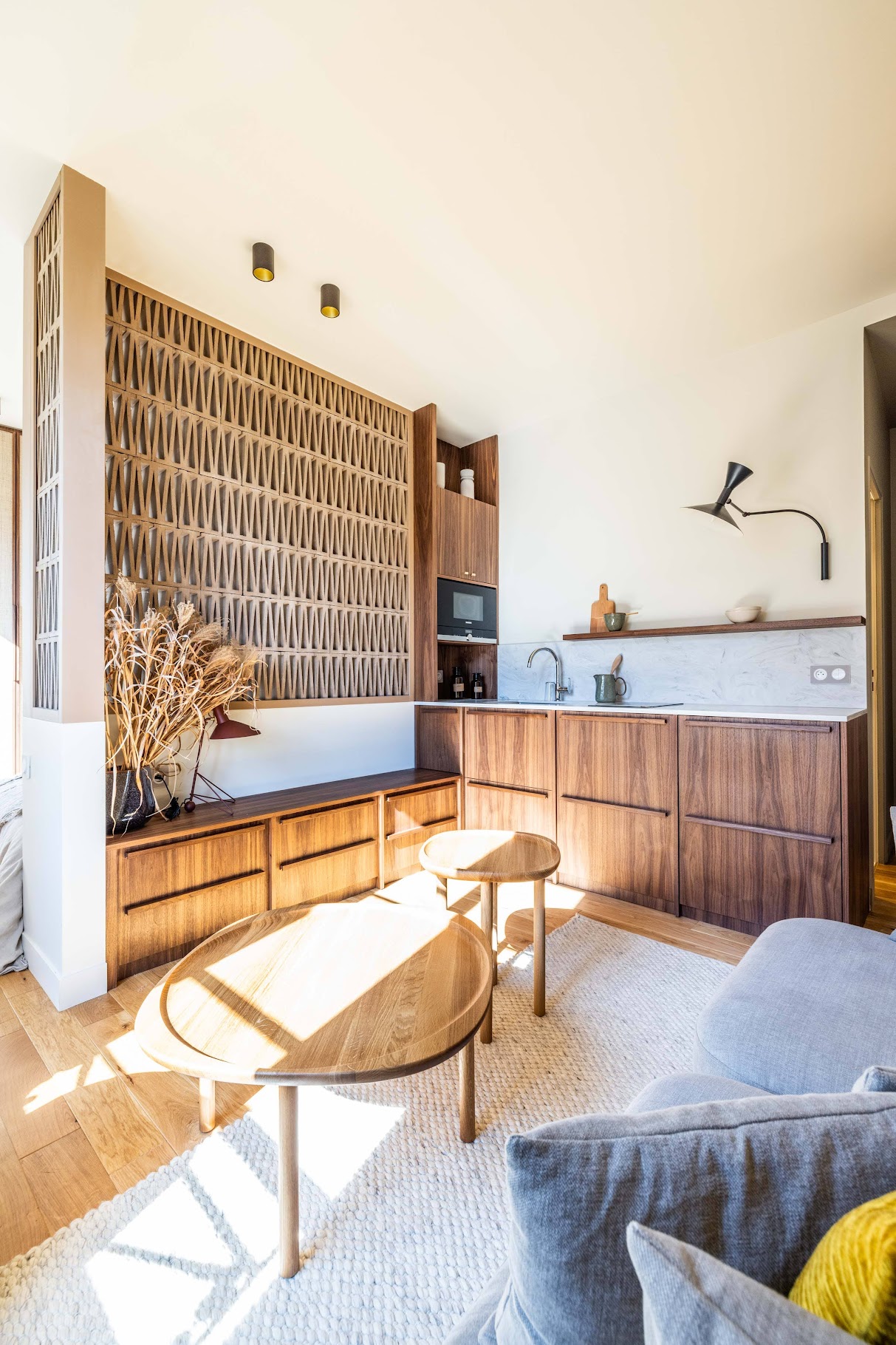 cuisine bois avec claustra décoration design