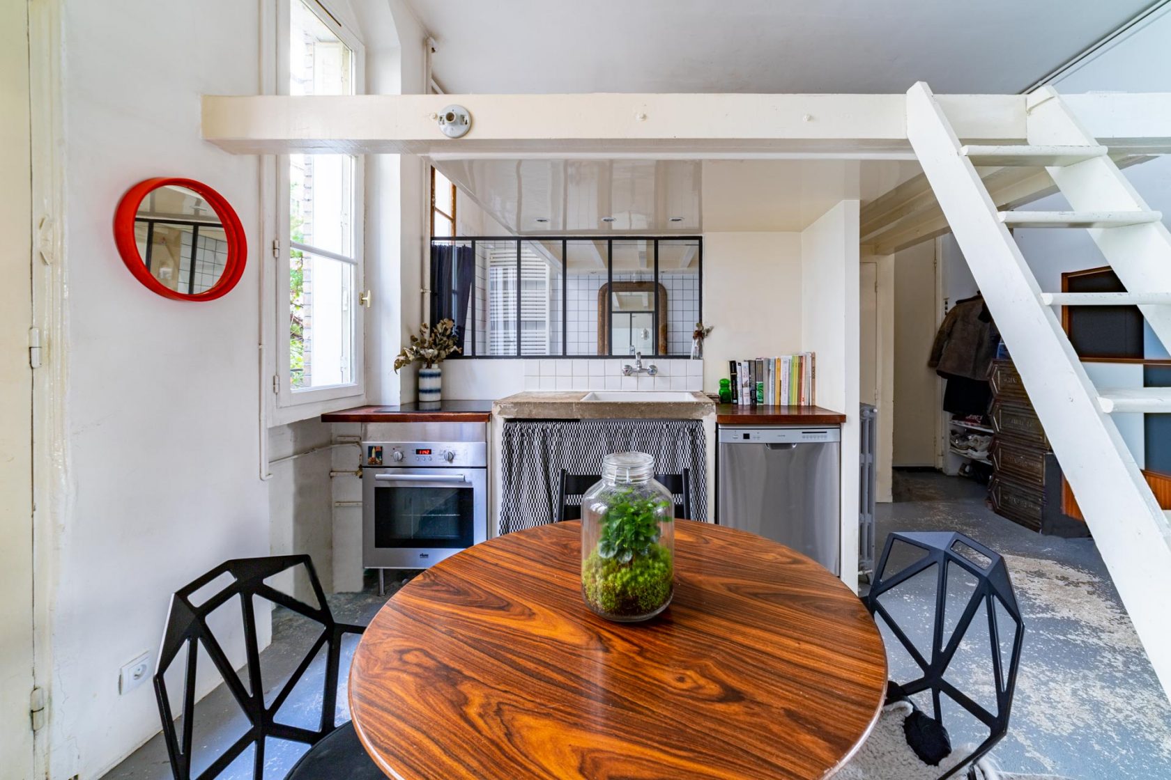 cuisine décoration vintage petit loft 50m2
