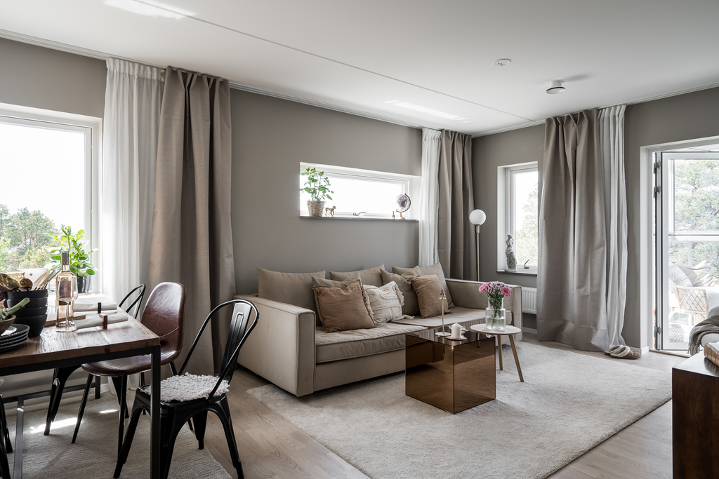 salon murs gris