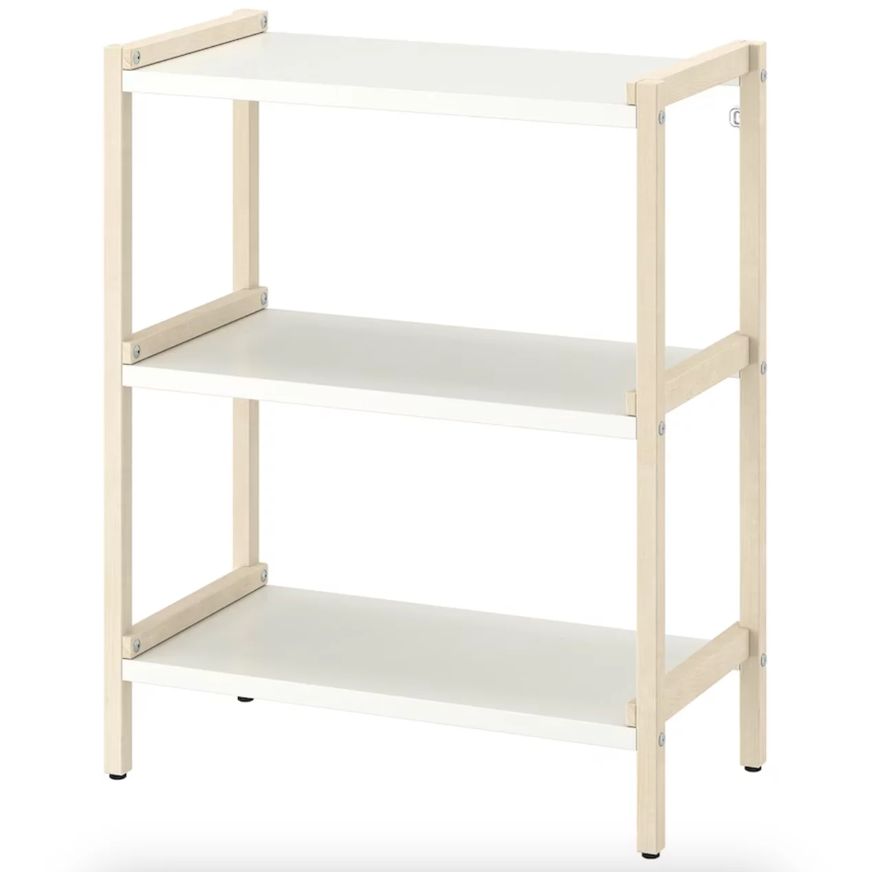 étagère bois et blanc