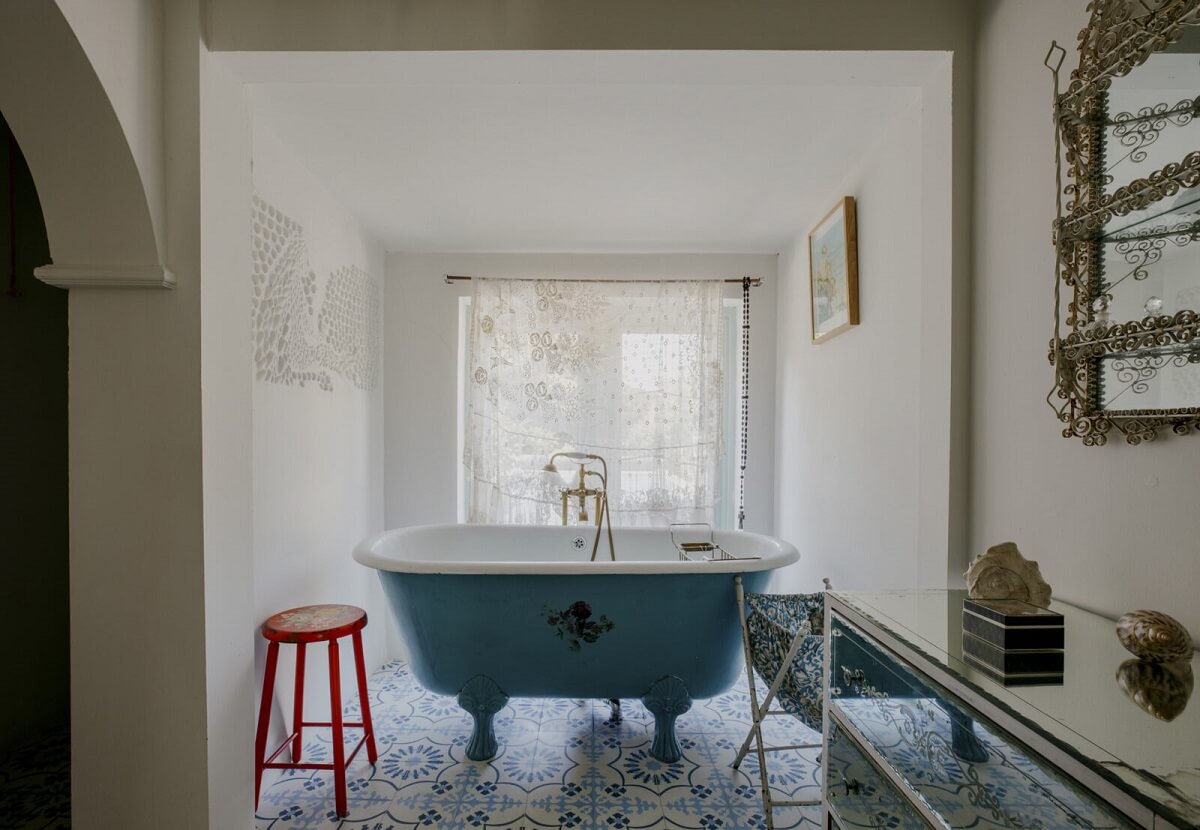 salle de bain rétro baignoire sur pied décoration rustique chic salle de bain rétro baignoire sur pied décoration rustique chic