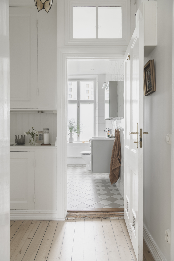 entrée avec parquet décoration scandinave