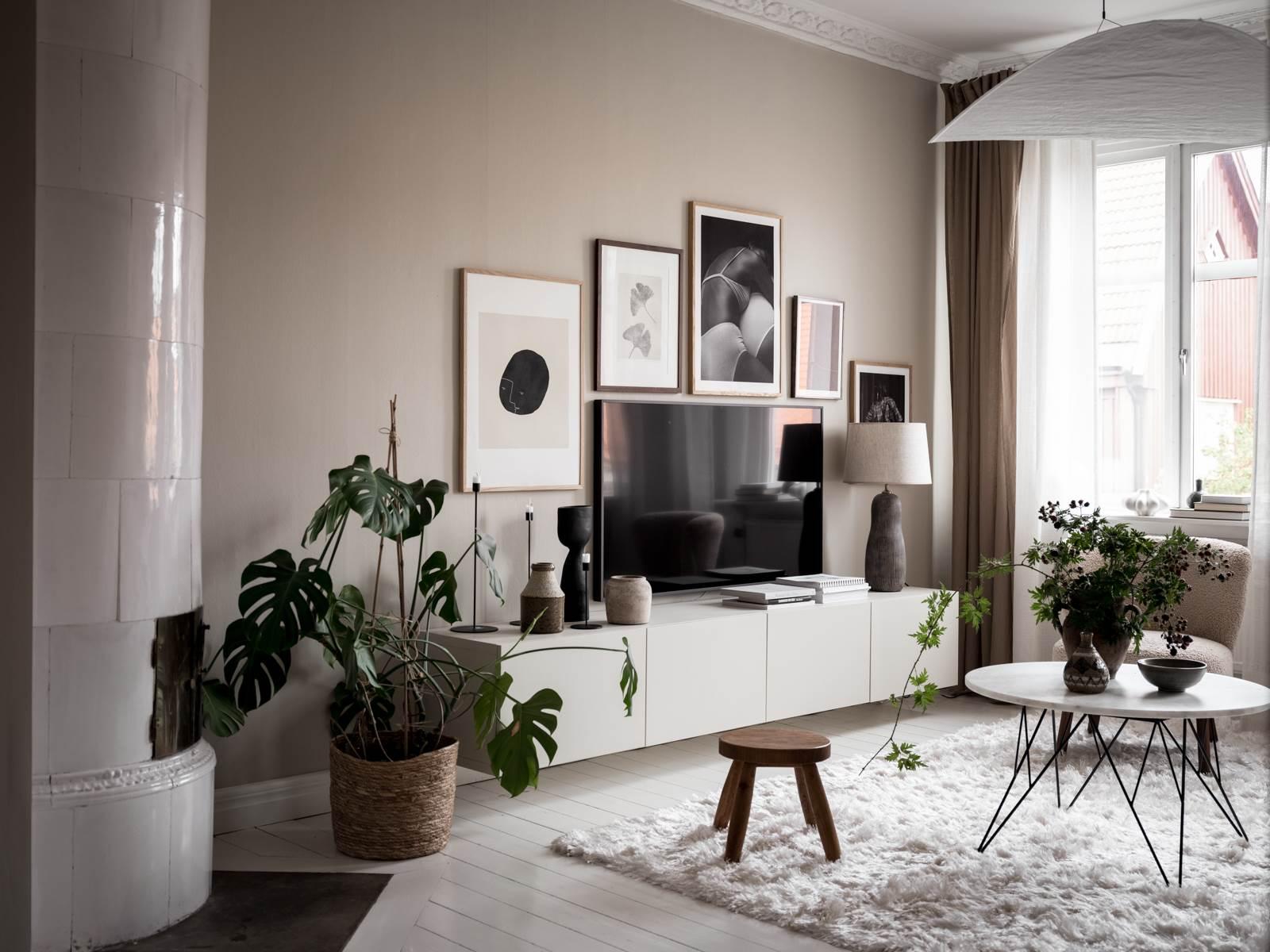 salon beige décoration scandinave
