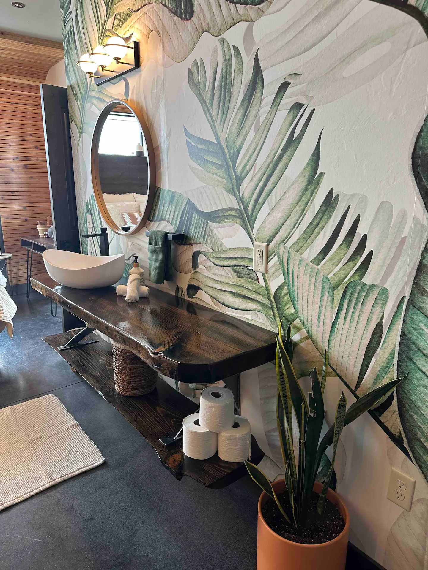 salle de bain avec papier-peint panoramique salle de bain avec papier-peint panoramique