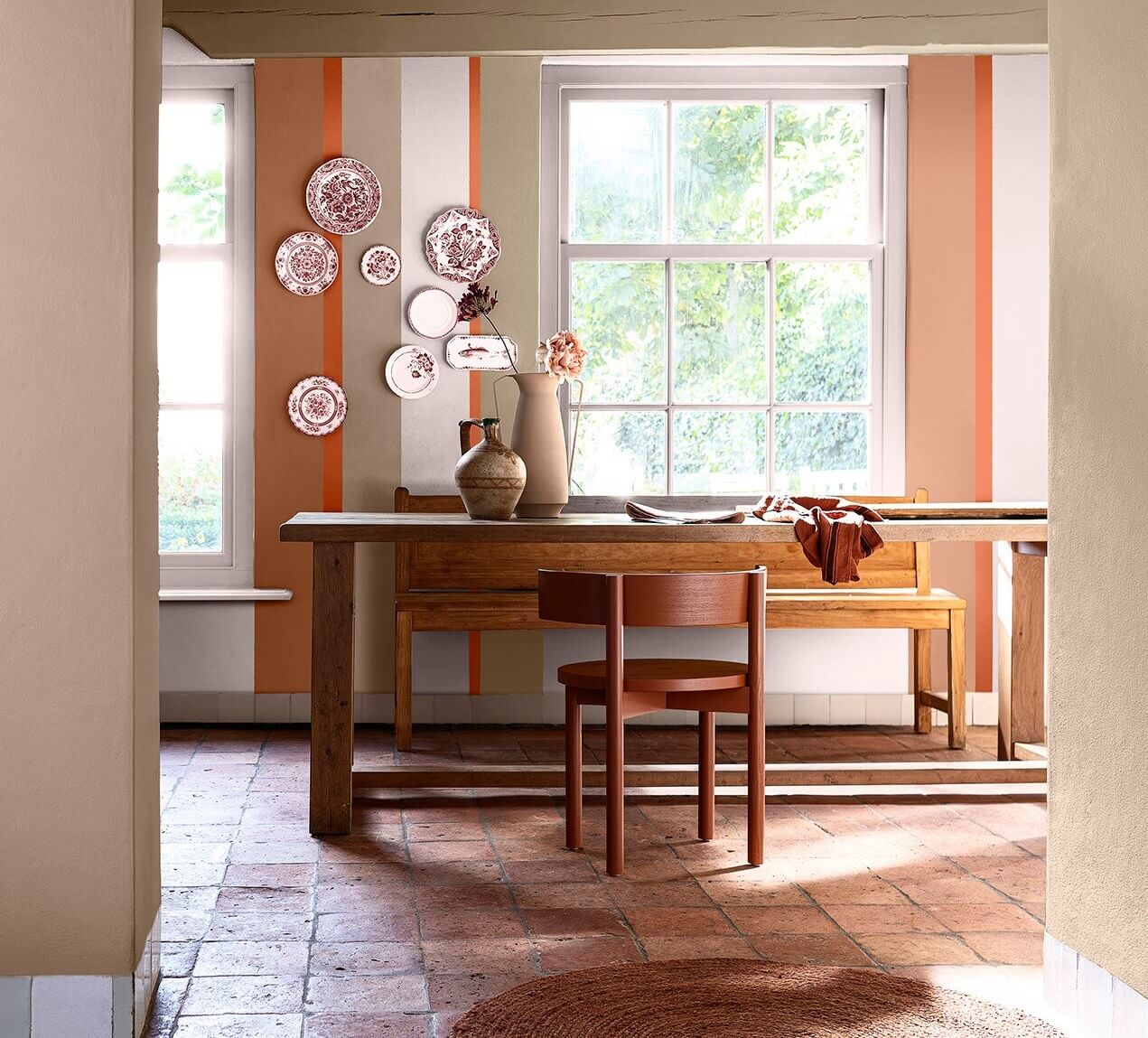 salle à manger décoration colorée