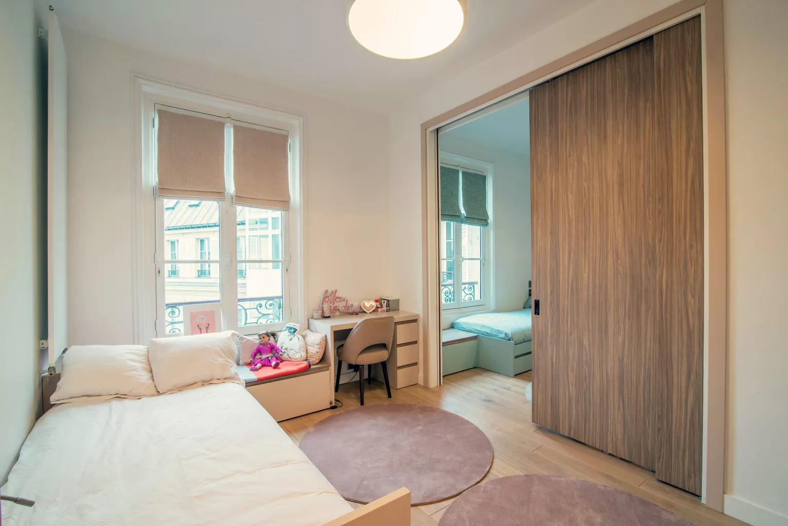 chambre enfant appartement haussmannien rénové Paris chambre enfant appartement haussmannien rénové Paris