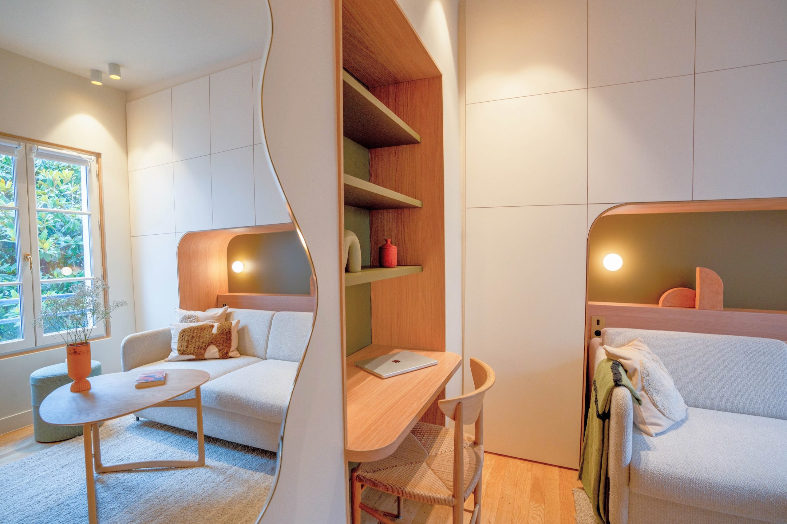 espace bureau dans salon