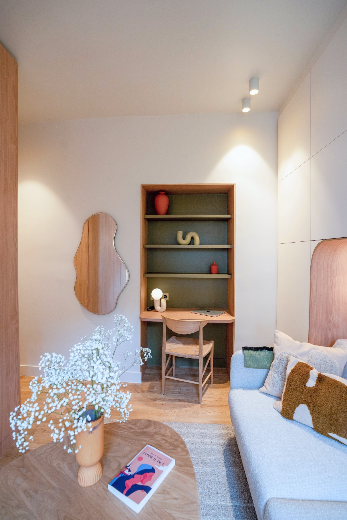 salon aménagement studio Paris 17m2