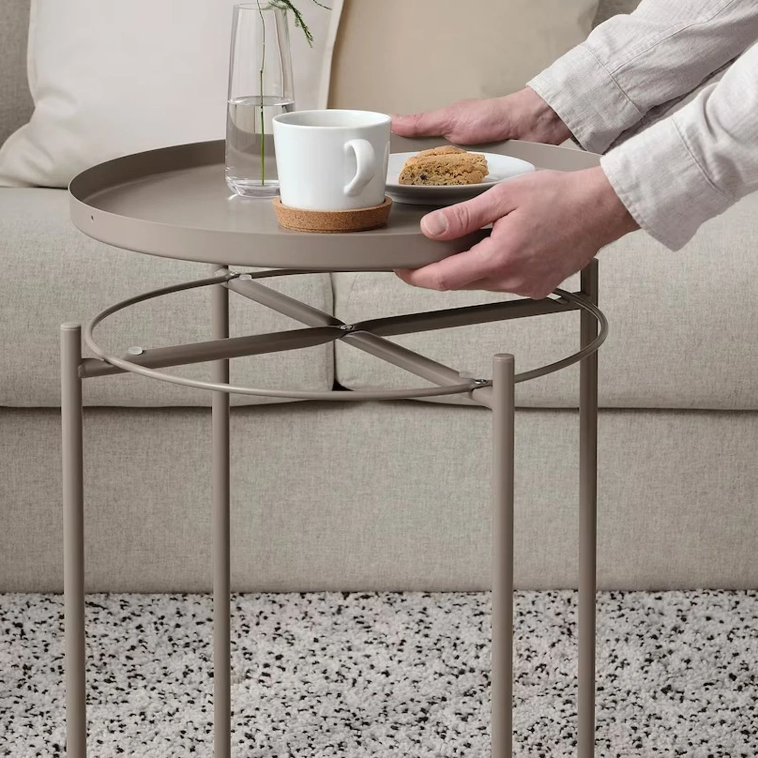 table d'appoint avec plateau amovible