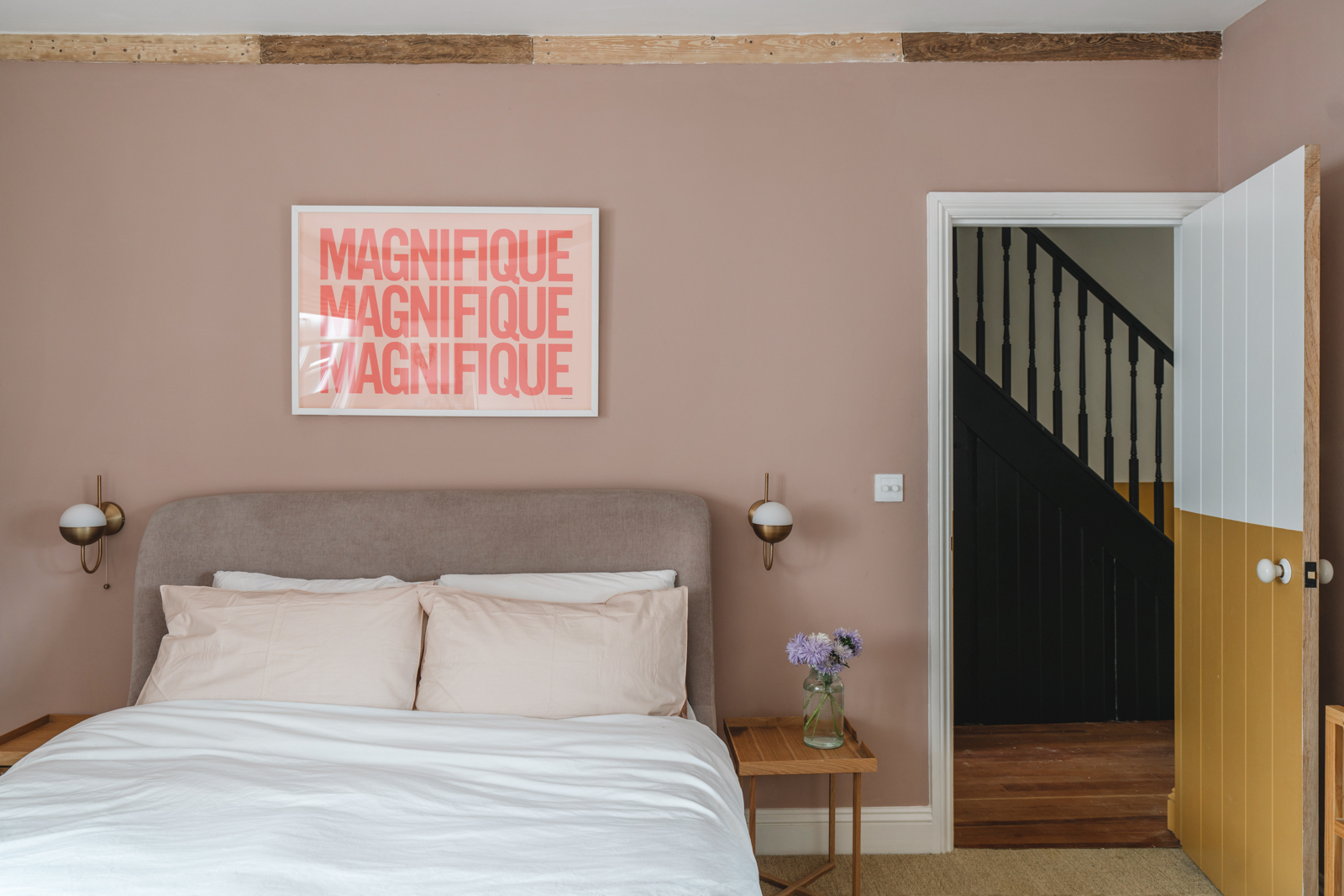 chambre mur terracotta