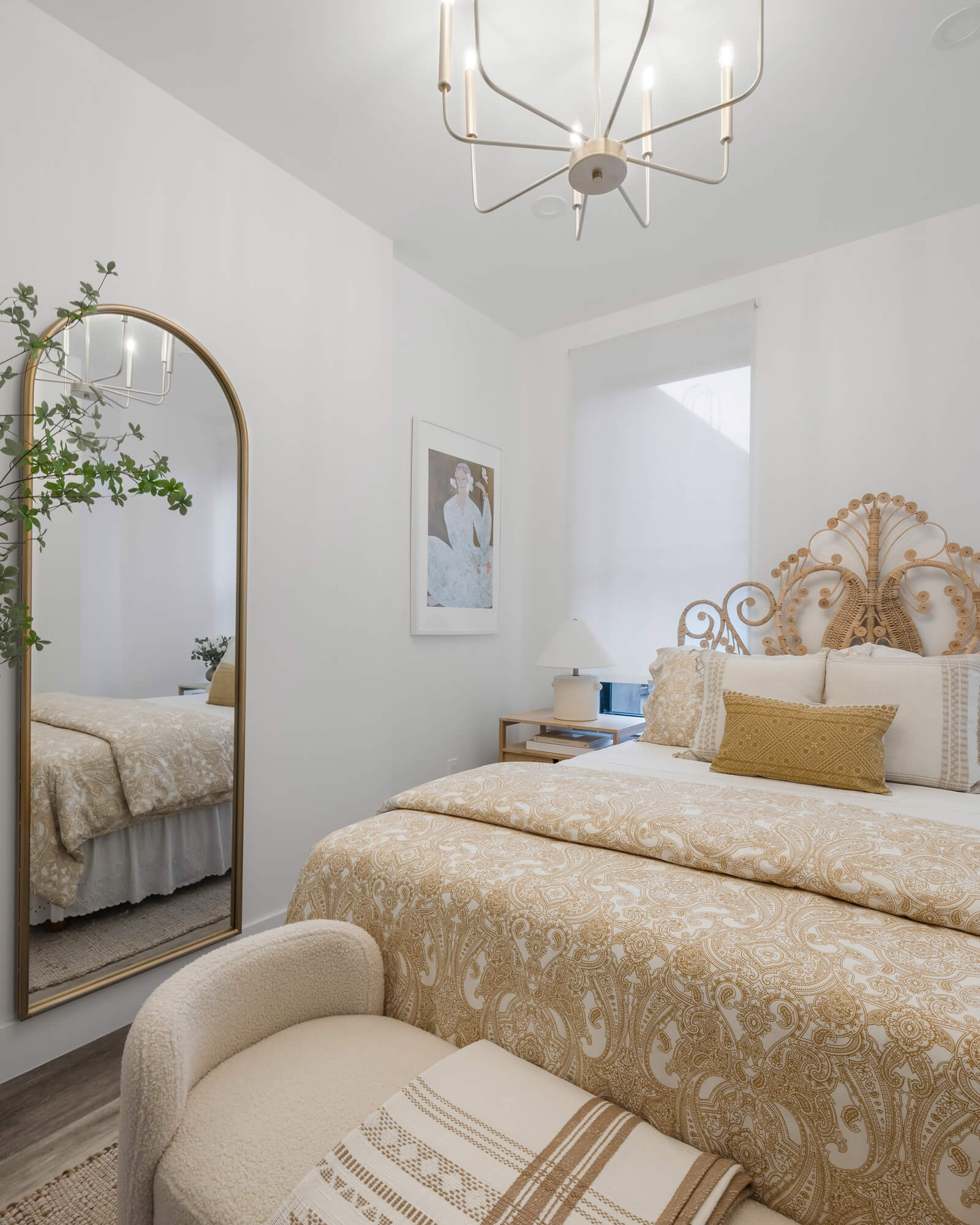 chambre décoration blanche et naturelle