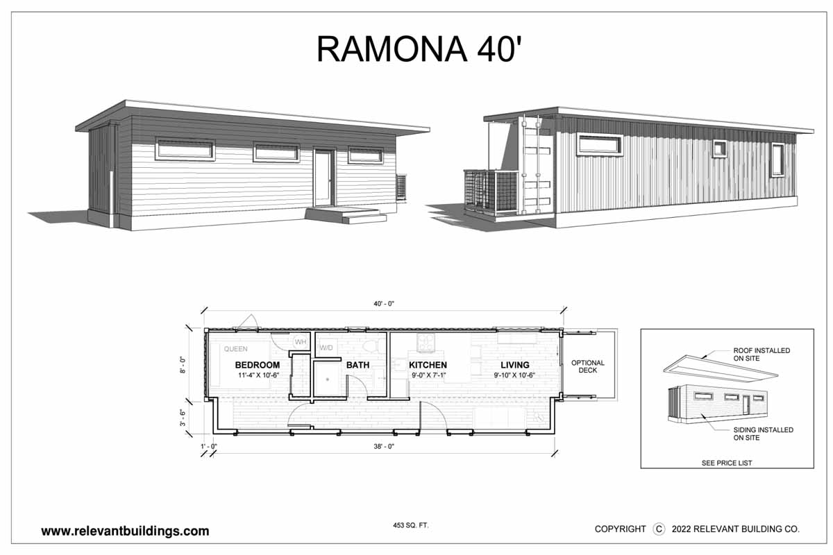 plan mini maison container 42m2