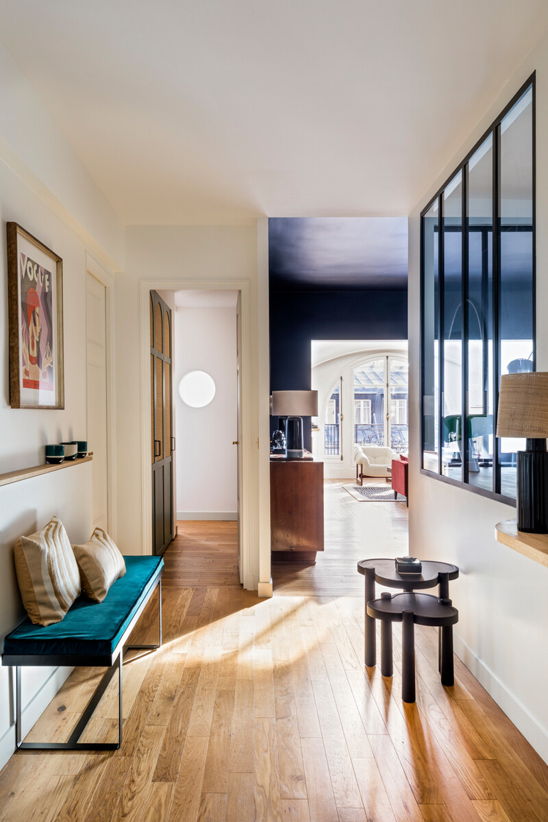 entrée avec verrière décoration contemporaine