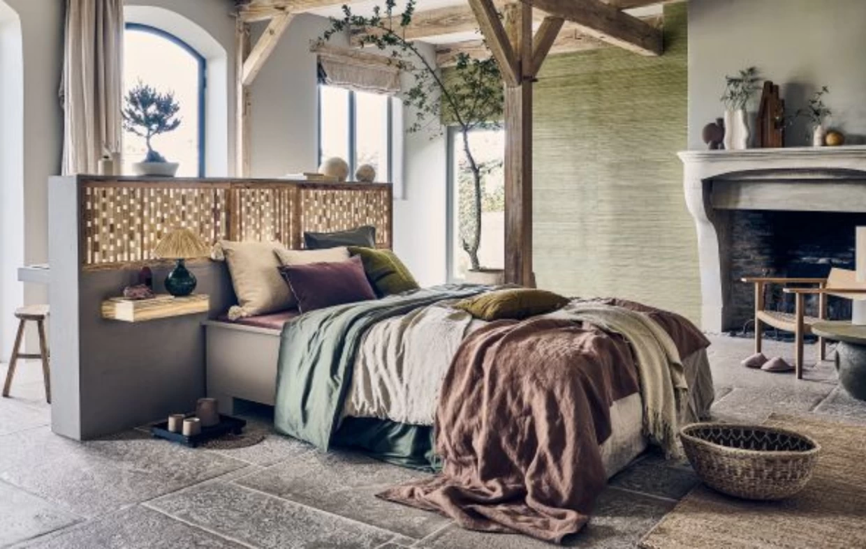 chambre avec poutres décoration rustique chic