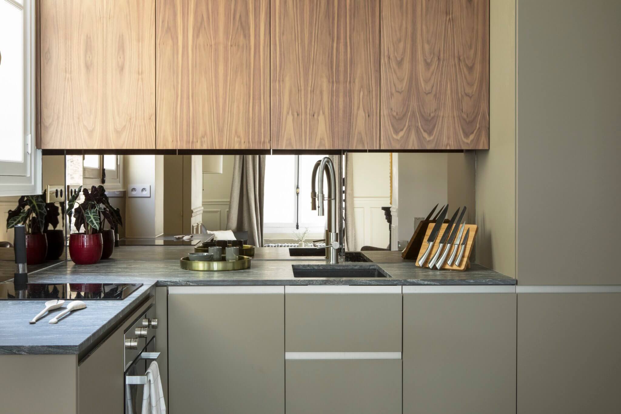 cuisine design grise et bois cuisine design grise et bois