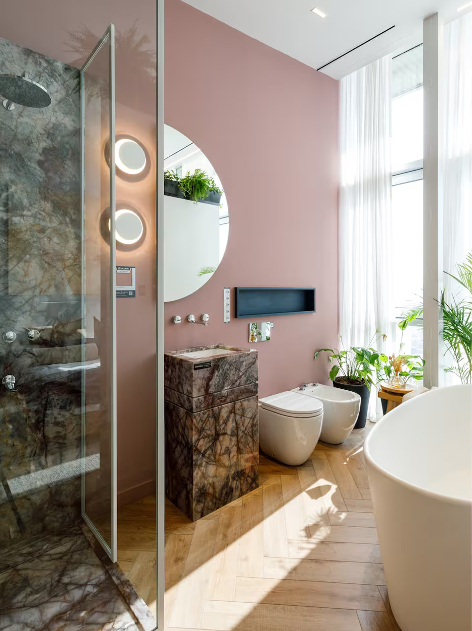 salle de bain rose décoration contemporaine salle de bain rose décoration contemporaine