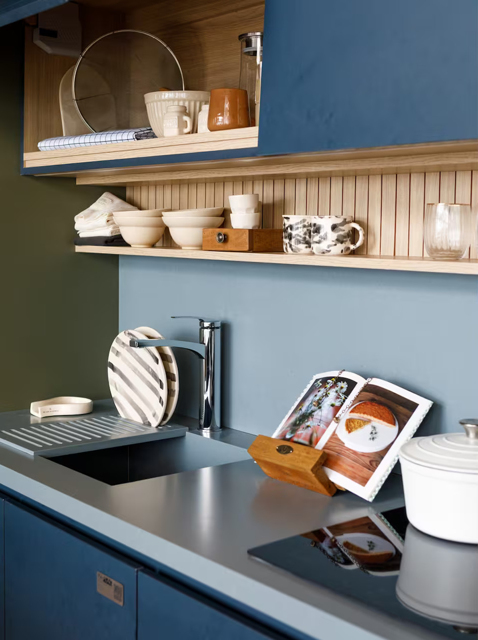 cuisine bleue et bois cuisine bleue et bois