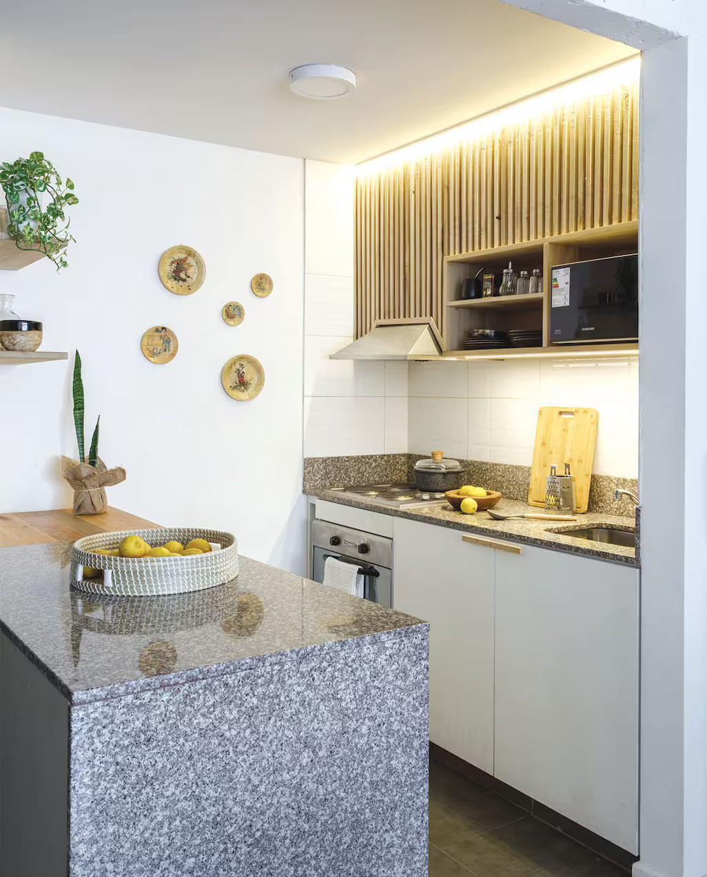 cuisine design blanche et grise