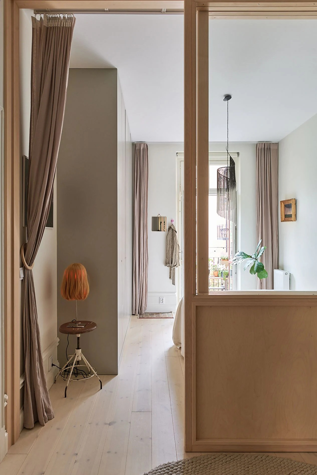 chambre avec verrière bois
