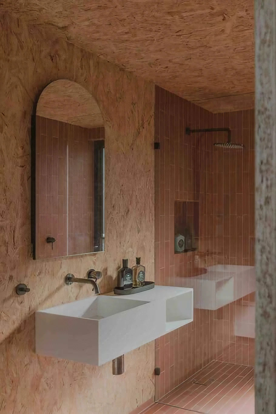 salle de bain murs OSB maison en bois 84m2