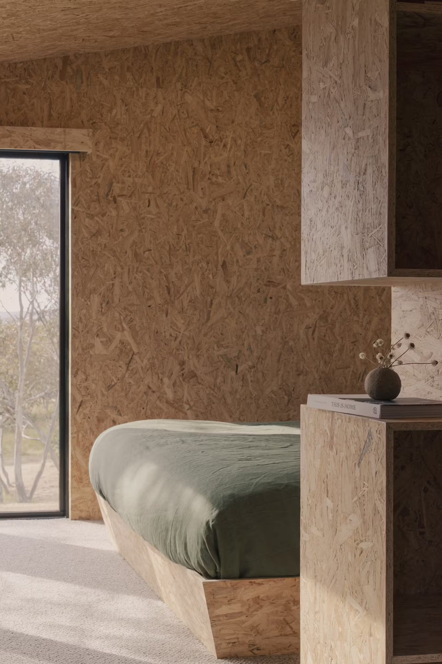 chambre murs OSB maison en bois 84m2
