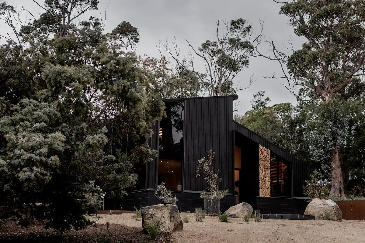 maison design en bois noir