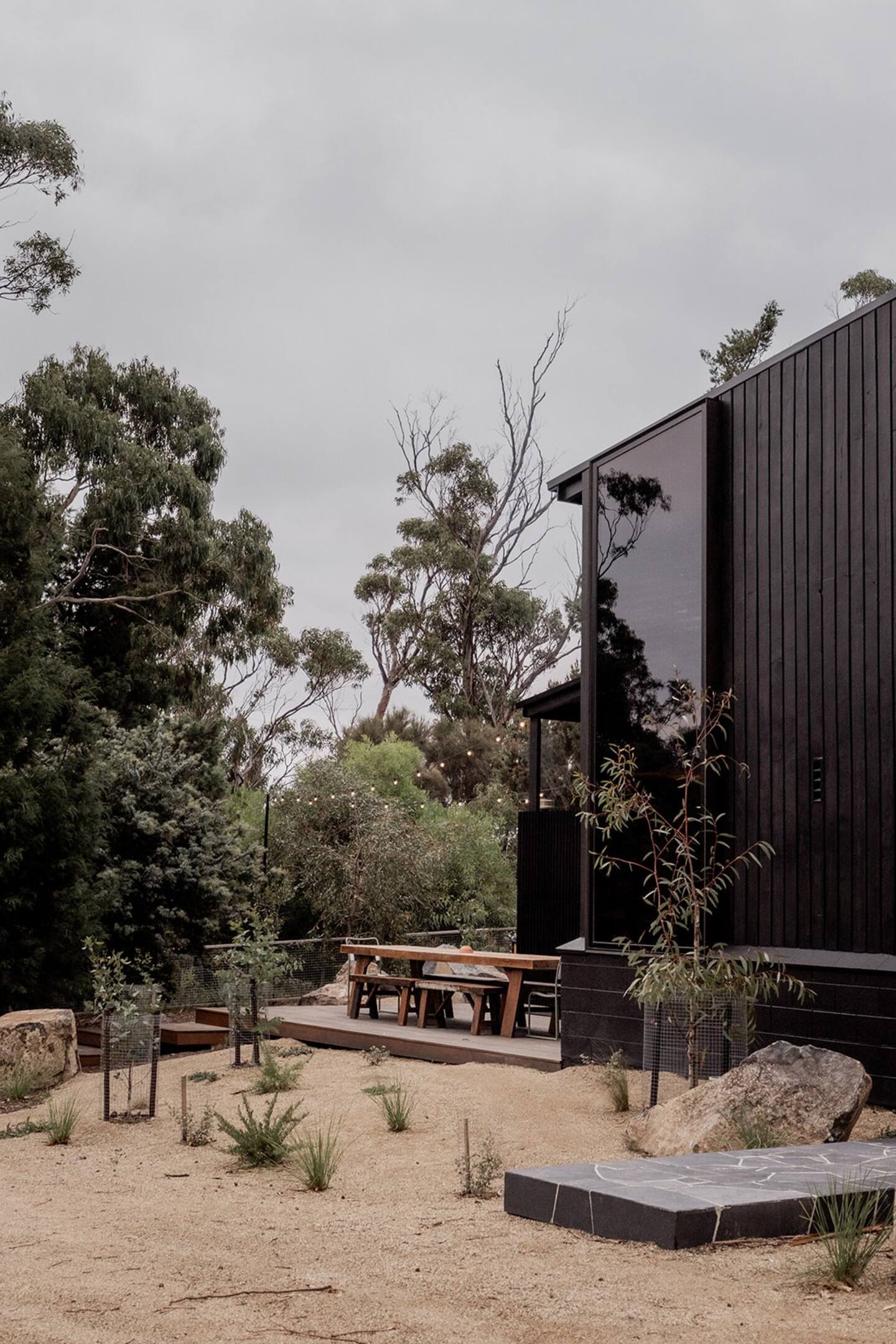 maison design en bois noir