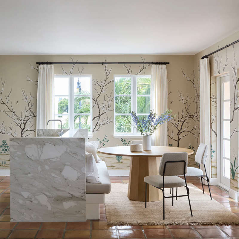 cuisine avec espace repas décoration contemporaine