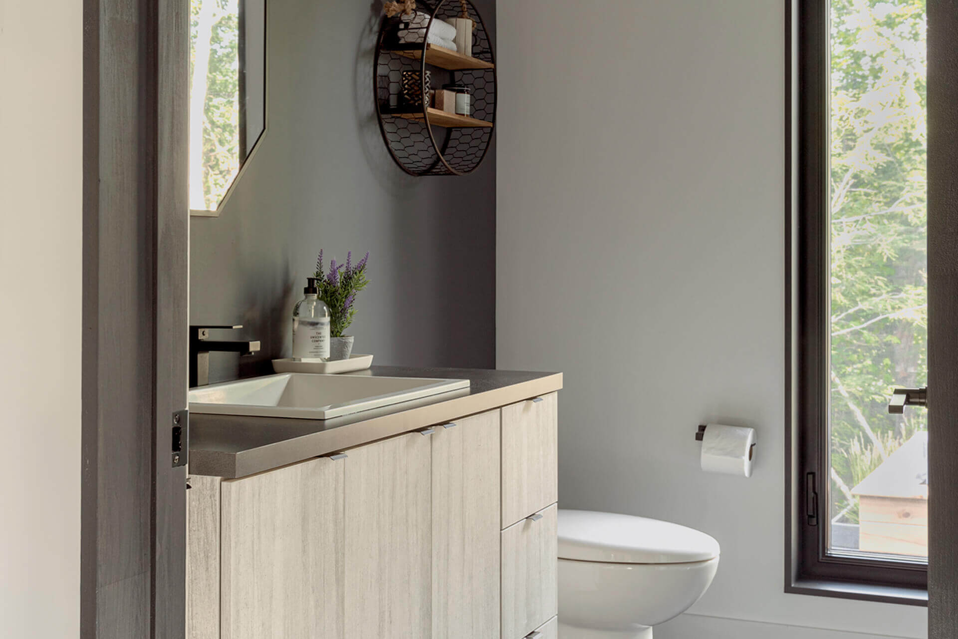 salle de bain design grise et bois salle de bain design grise et bois
