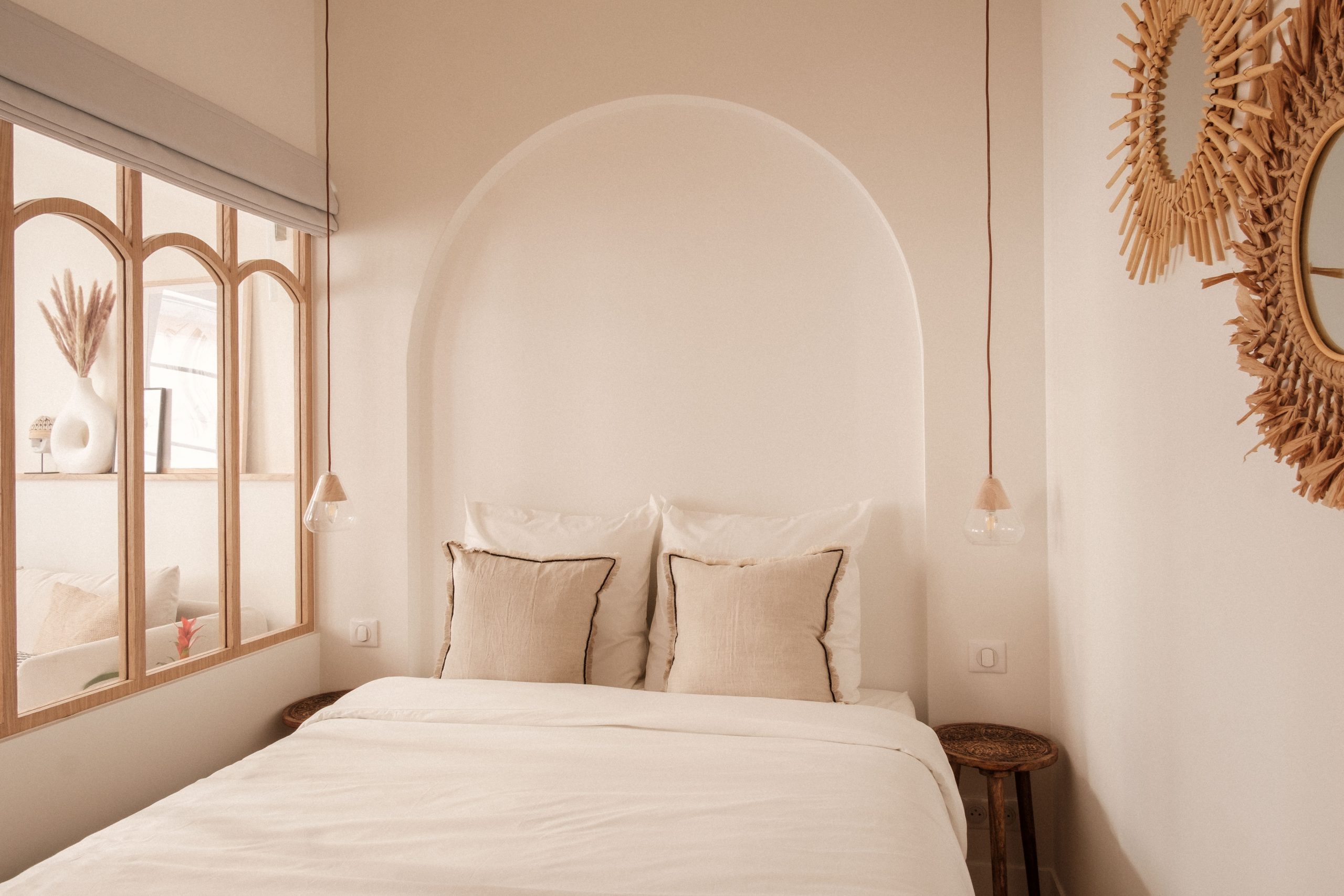 chambre avec verrière bois studio 27m2 Paris
