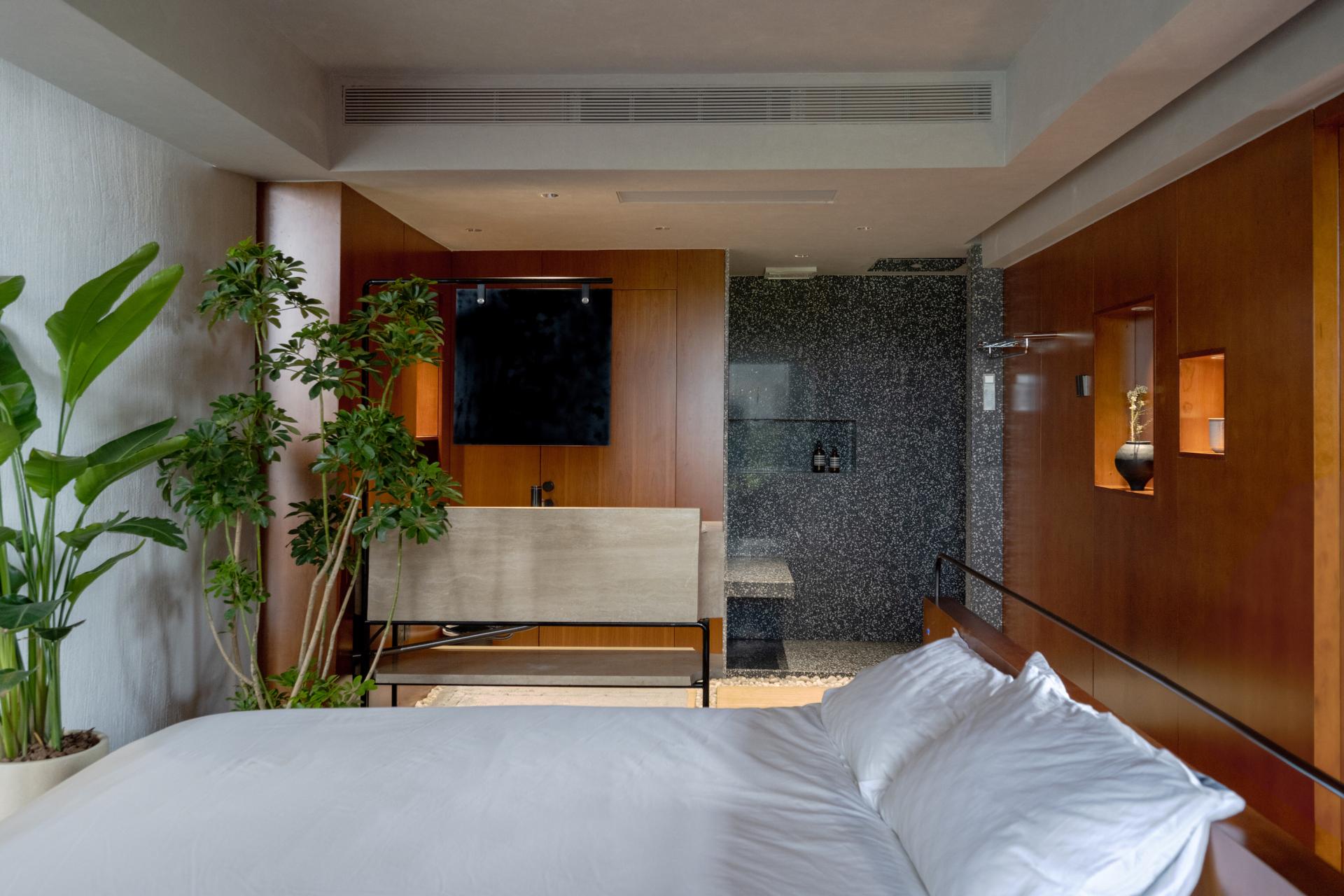 chambre mur bois