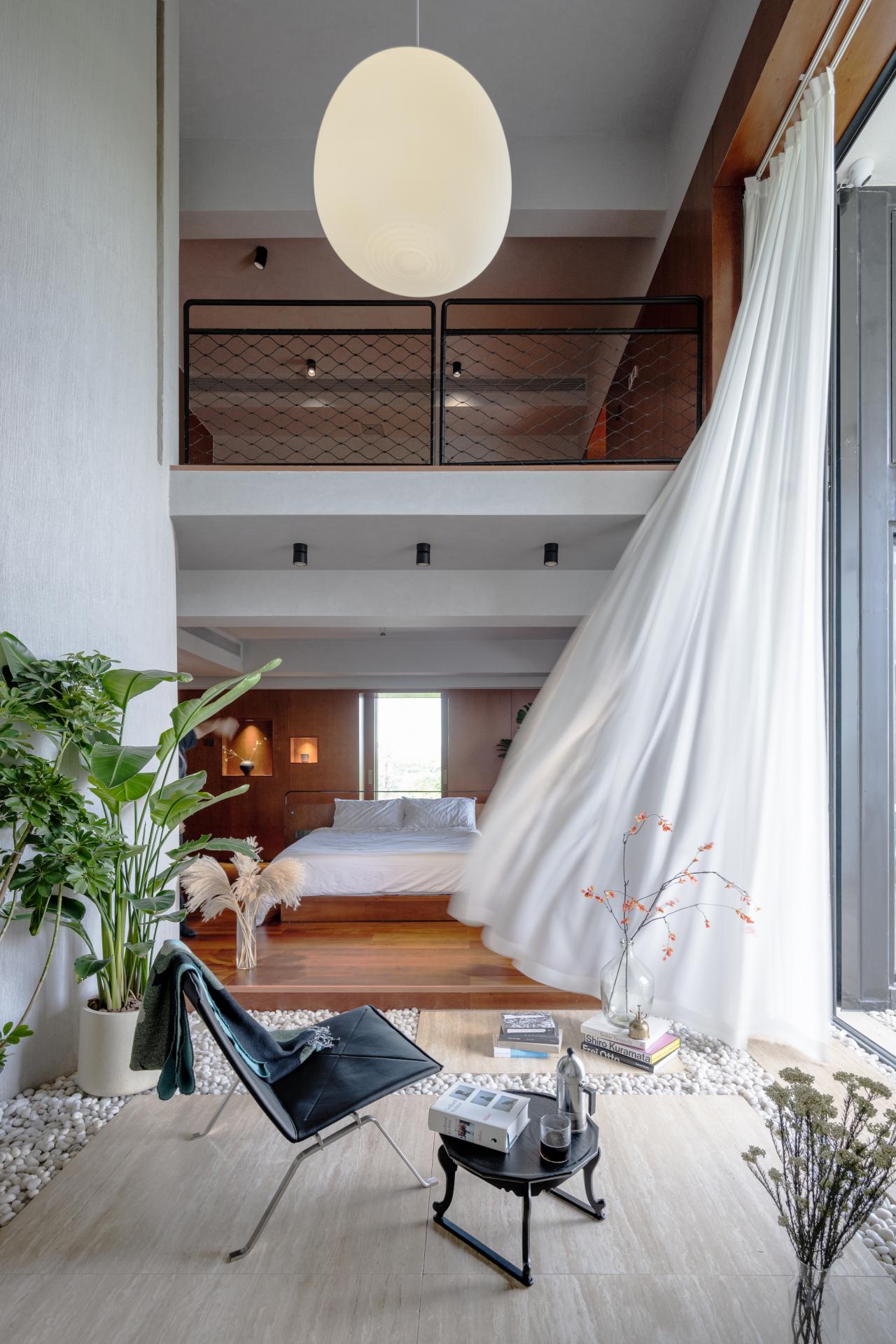 salon et chambre loft décoration design