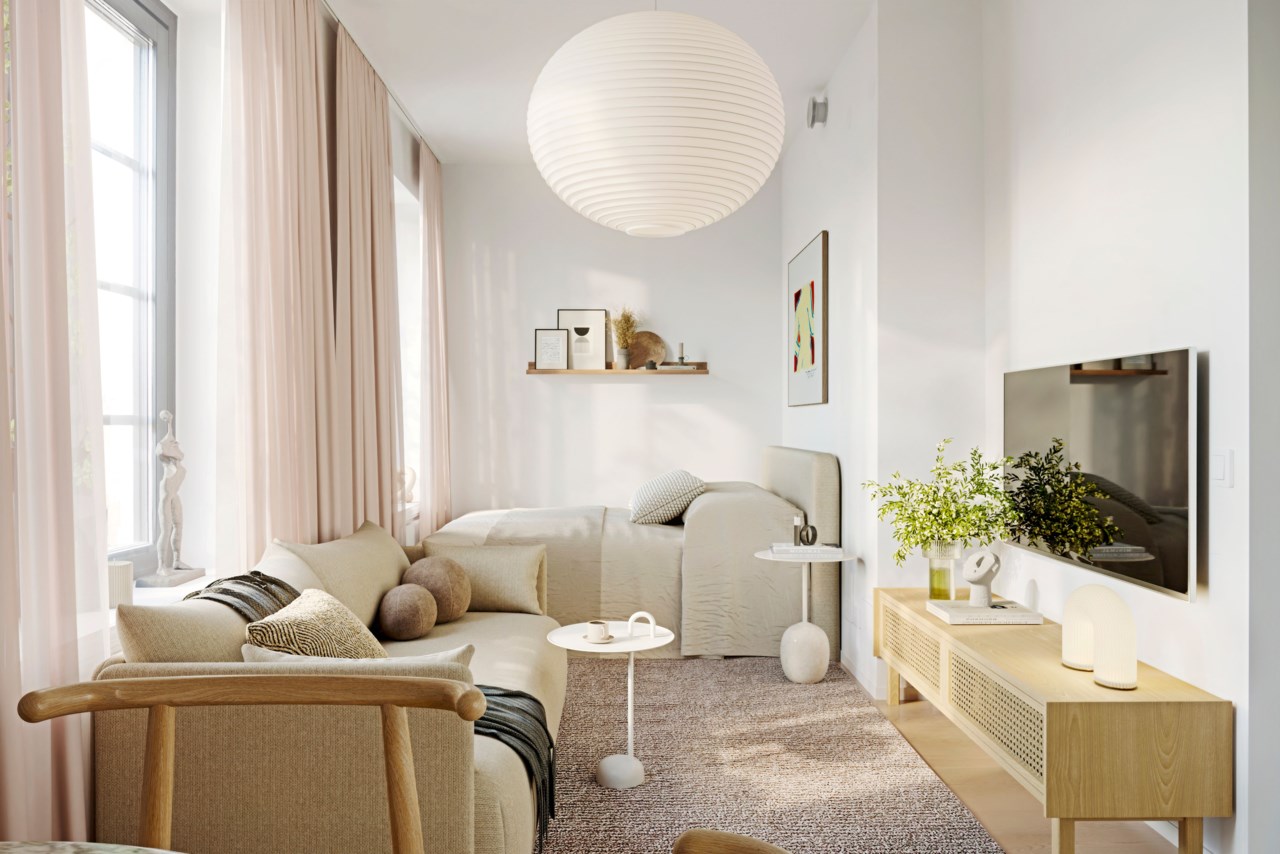 salon et chambre studio 33m2 décoration design salon et chambre studio 33m2 décoration design