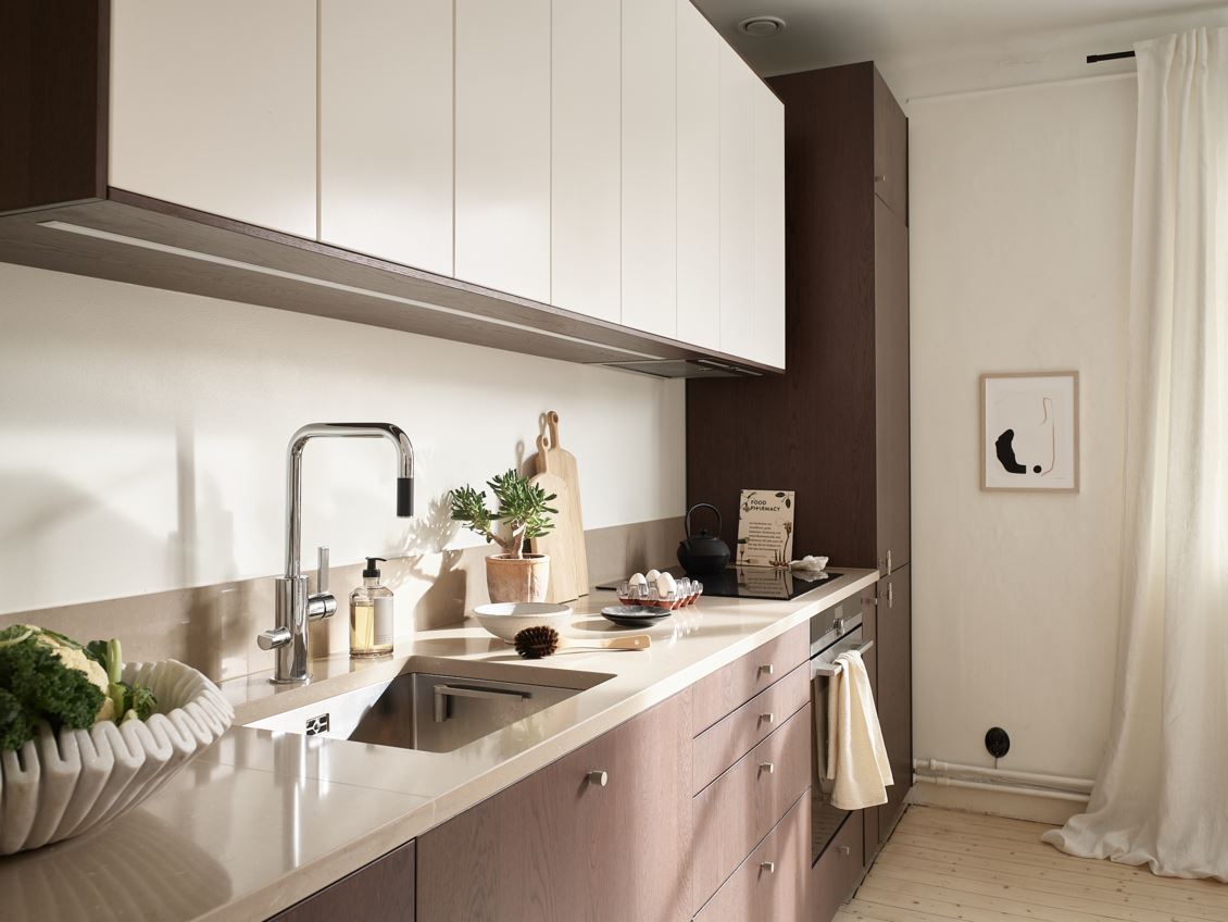 cuisine noyer et blanc