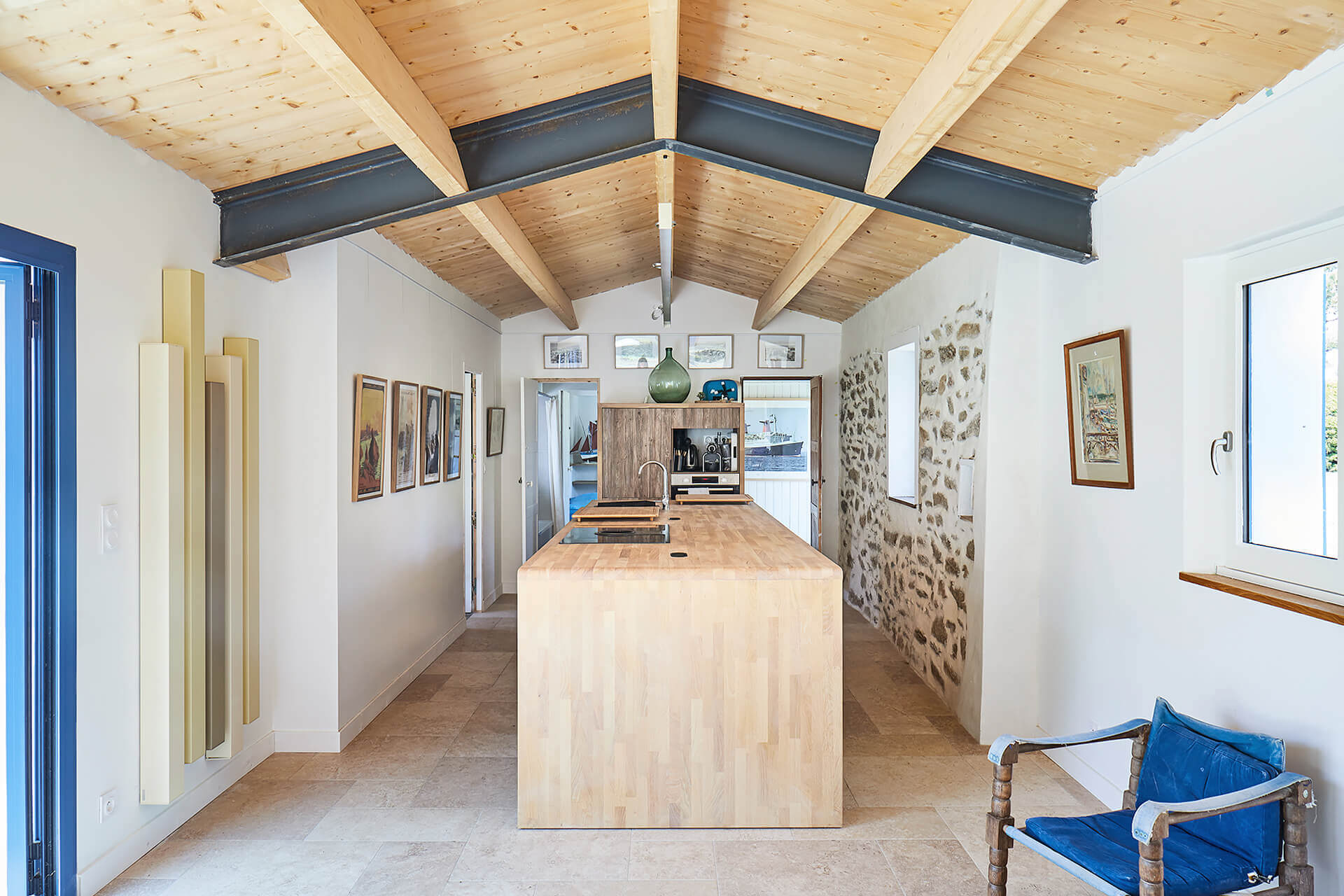 cuisine design mur en pierres